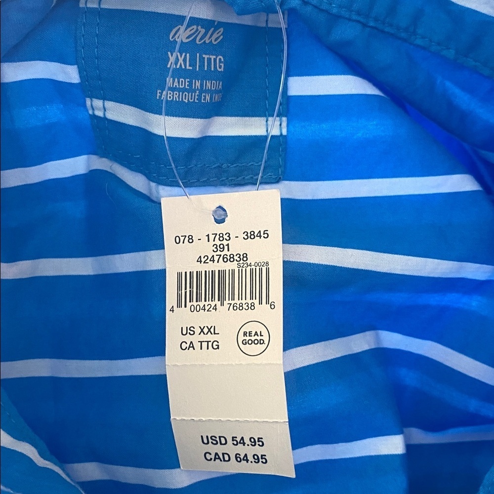 Aerie Blue and White Striped Shirt XXL - Picture 10 of 10
